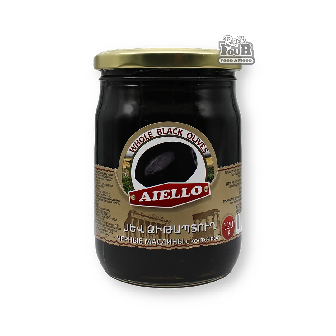 Ձիթապտուղ սև «AIELLO» կորիզով 520գ